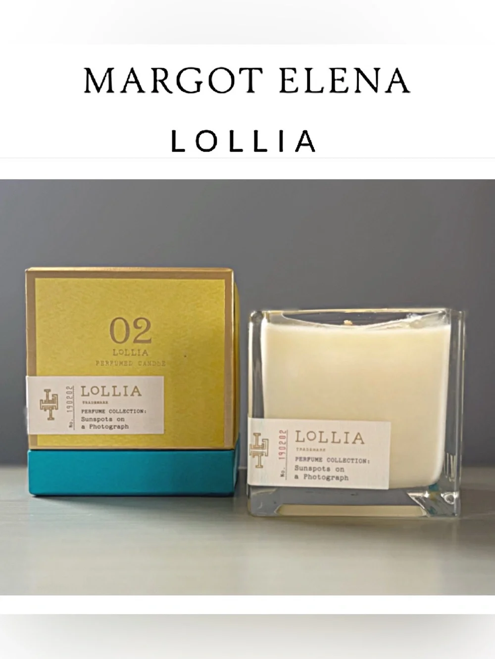 LOLLIA Poetic License Candle Margot Elena 02 Sunspots On Photograph DISCONTINUED